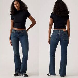 Levi’s Low-Rise Bootcut Jeans, Women’s Size 14 Short, Sweep Down Dk Wash
